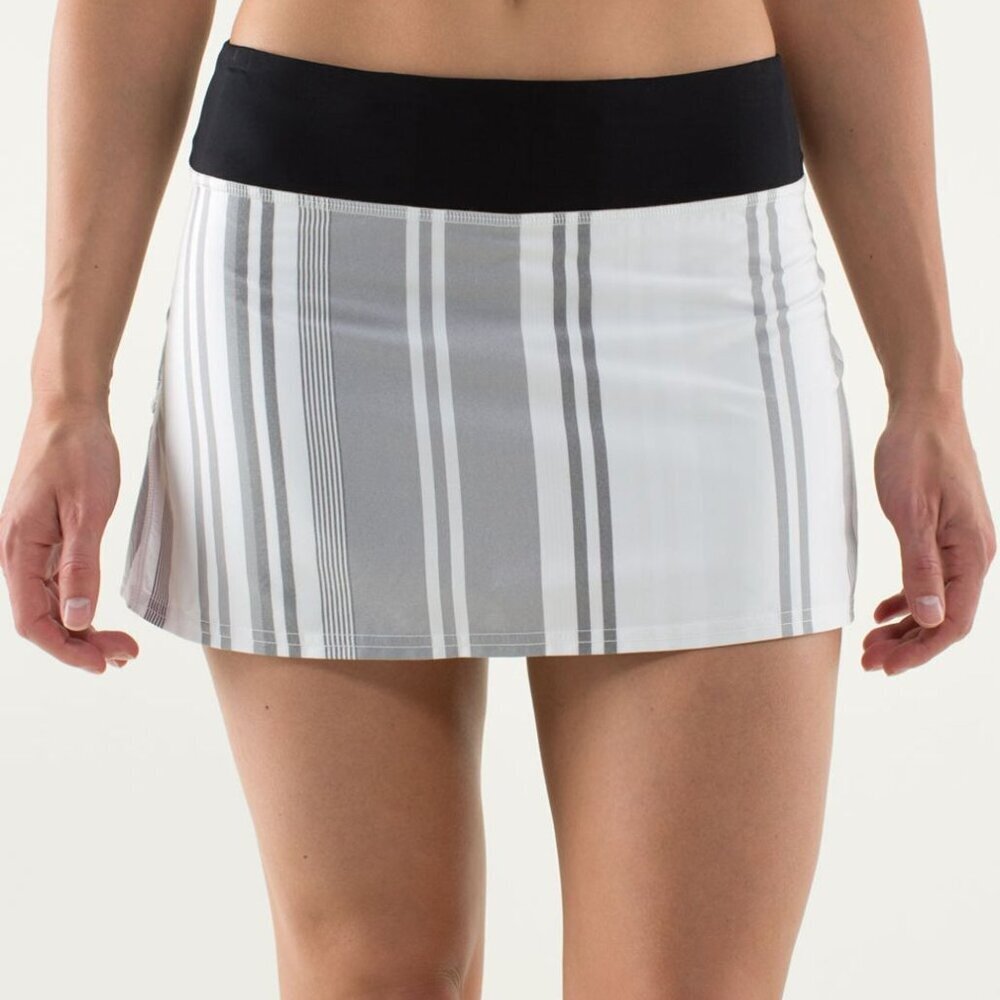 Lululemon Run: Pace Setter Athletic Skirt Groovy Stripe Nimbus/Black